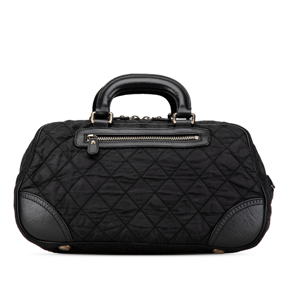 Pre-Loved Chanel Paris New York Quilted Nylon Duffle Handbag